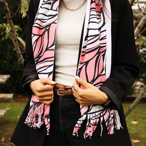 Éncharpe polaire glissée, imprimé total sur un côté