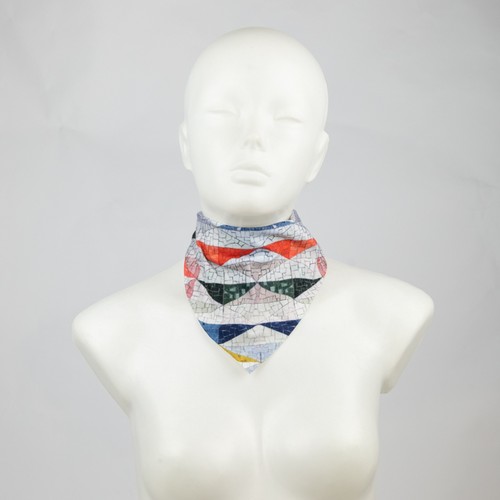 Foulard modele triangle touche coton - polyester full color thumbnail 5