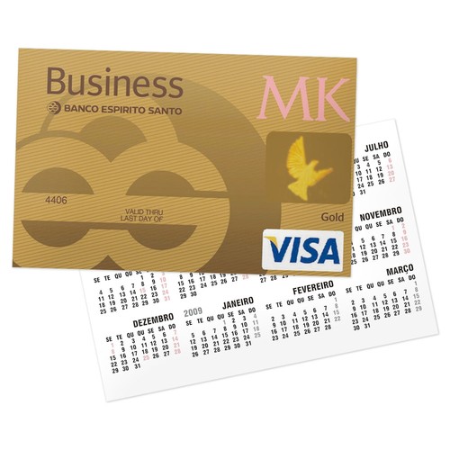 CALENDRIER DE POCHE 8X5,5CM PLASTIQUE 2 CÔTÉS QUADRICHROMIE