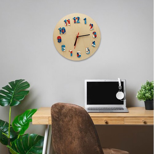 HORLOGE MURALE 30CM EN BOIS