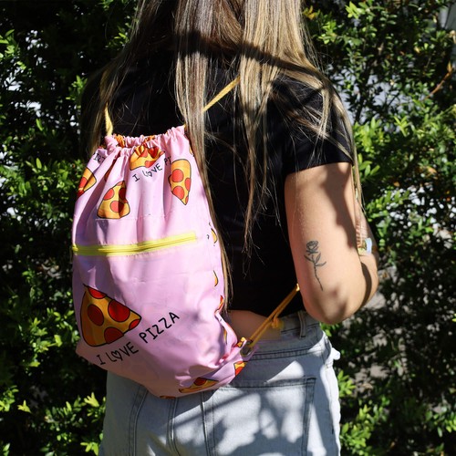 SAC À DOS À CORDON DE SERRAGE AVEC POCHE, IMPRIMÉ COMPLET