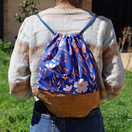 SAC À DOS EN POLYESTER ET CADRES EN LIÈGE INCLUS