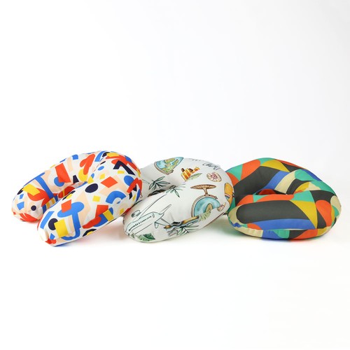 Oreiller de voyage en tissu polyester RPET avec rembourrages thumbnail 11