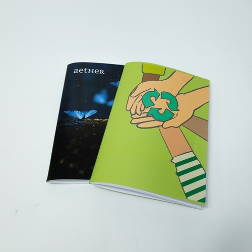 Bloc A5 cousu recyclé quadrichromie 2 faces 50 lisse