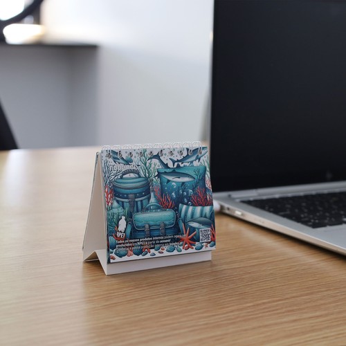 Calendrier de bureau en spirale recyclé moyen 13 feuilles qu