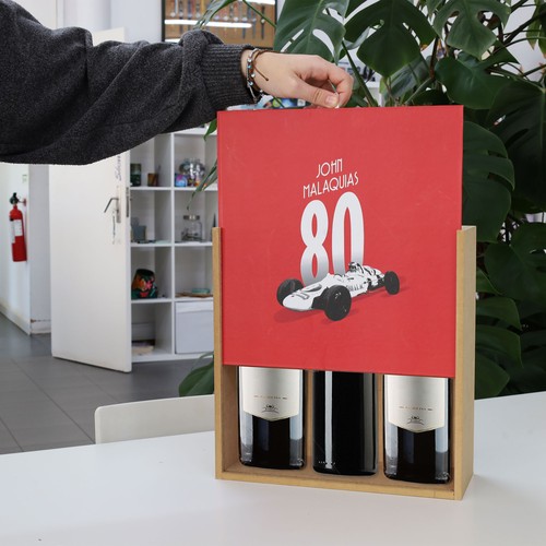 CAJA DE MADERA PARA 3 BOTELLAS DE VINO PERSONALIZABLE