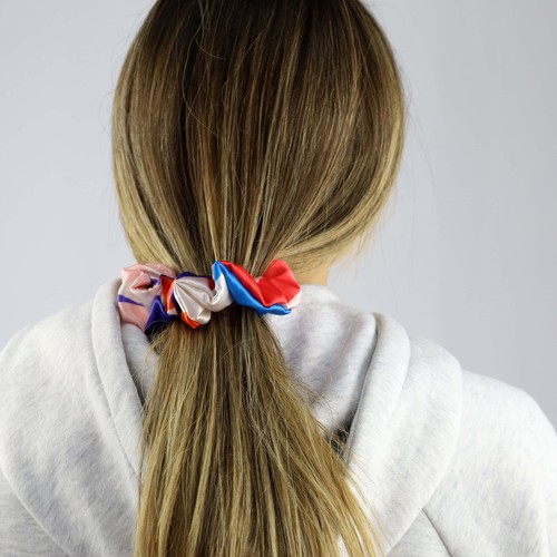 Élastique à cheveux en satin avec impression quadrichromique