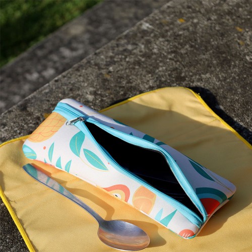 Sac de rangement pour couverts ou étui en néoprène,imp quad