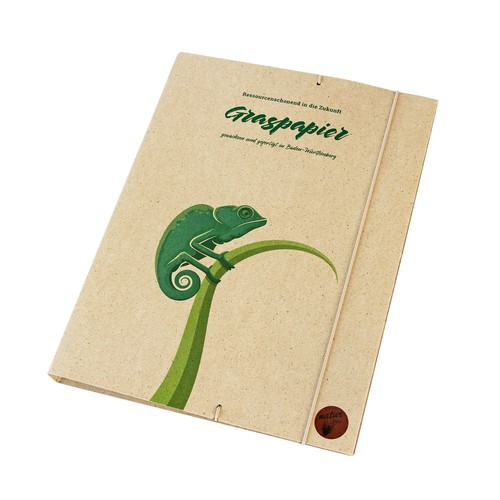 Writing Case, Natural-pure grass paper 0,8 mm for A4