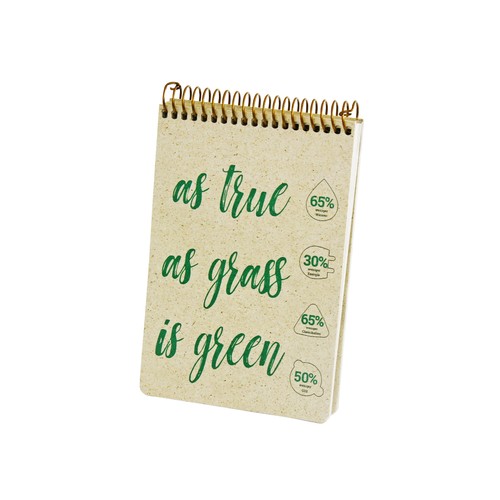 Wire-O book Natural-pure grass paper DIN A6