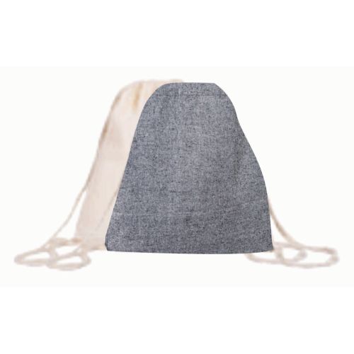 MOCHILA SACO CON CUERDAS  / ALGODÓN RECICLADO TEÑIDO