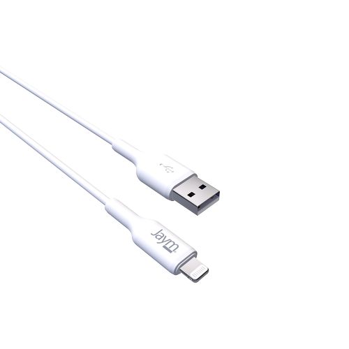 CABLE CHARGE  USB-A VERS LIGHTNING MFI - LONGUEUR 2M - BLANC - - 3