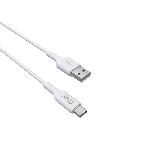 CABLE CHARGE  USB-A VERS USB-C - LONGUEUR 2M - BLANC - - 3