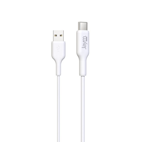 CHARGEUR SECTEUR 2 USB-A 12W + CABLE USB-A VERS USB-C 2M BLANCS - JAYM® - 5