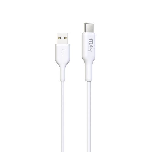 CHARGEUR SECTEUR 2 USB-A 12W + CABLE USB-A VERS USB-C 2M BLANCS - JAYM® - 5