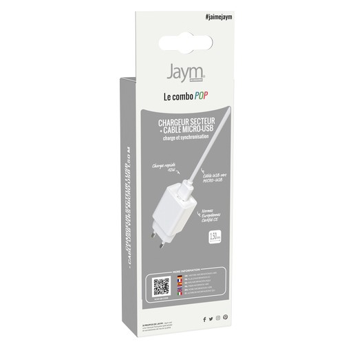 CHARGEUR SECTEUR USB-A + CABLE USB-A VERS MICRO-USB 1.5M - BLANCS - 7