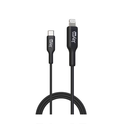 CABLE CHARGE  USB-C VERS LIGHTNING MFI PD 3.0 (30W) - LONGUEUR 1M - NOIR - - 4