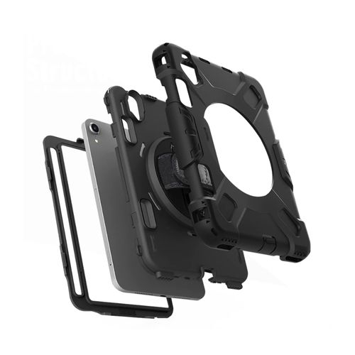 COQUE   AVEC POIGNEE 360 + STAND + BANDOULIERE POUR APPLE IPAD MINI 6 - 2