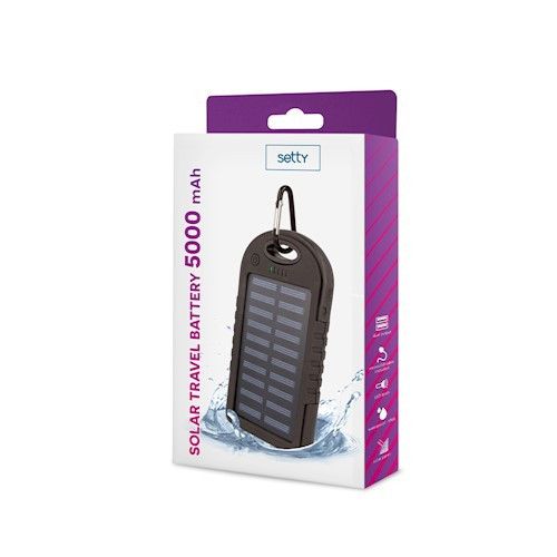 BATTERIE DE SECOURS SOLAIRE 5 000 MAH NOIRE - SETTY - 2
