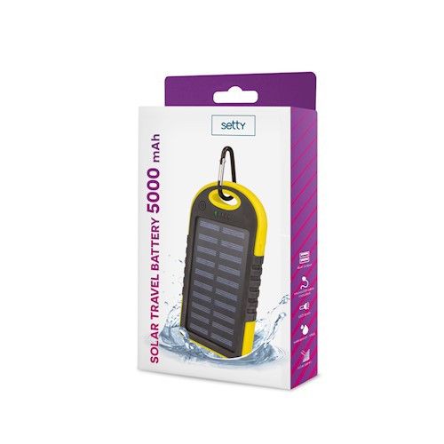 BATTERIE DE SECOURS SOLAIRE 5 000 MAH JAUNE - SETTY - 2