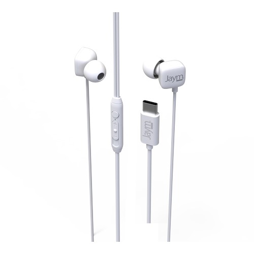 ECOUTEURS INTRA-AURICULAIRE TYPE-C + TELECOMMANDE + MICRO BLANC - JAYM® - 2