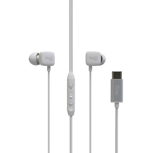 ECOUTEURS INTRA-AURICULAIRE TYPE-C + TELECOMMANDE + MICRO BLANC - JAYM® - 5