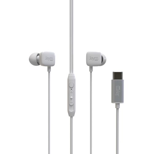 ECOUTEURS INTRA-AURICULAIRE TYPE-C + TELECOMMANDE + MICRO BLANC - JAYM® - 5