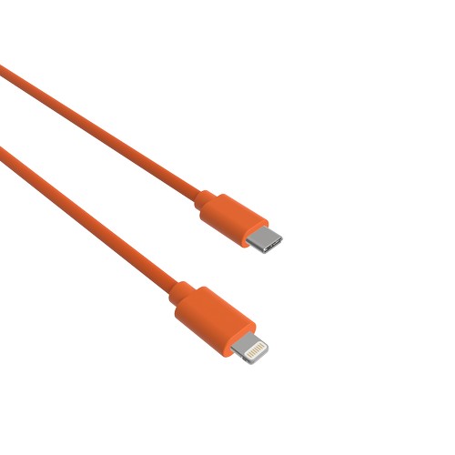 CABLE CHARGE USB-C VERS LIGHTNING PD (27W) - LONGUEUR 1.5M - ORANGE - - 4