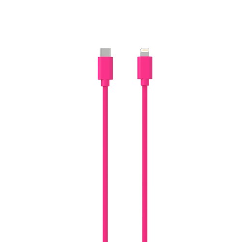 CABLE CHARGE USB-C VERS LIGHTNING PD (27W) - LONGUEUR 1.5M - ROSE - - 2
