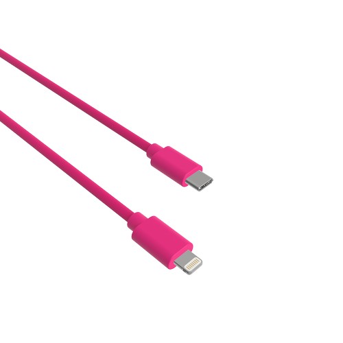 CABLE CHARGE USB-C VERS LIGHTNING PD (27W) - LONGUEUR 1.5M - ROSE - - 4