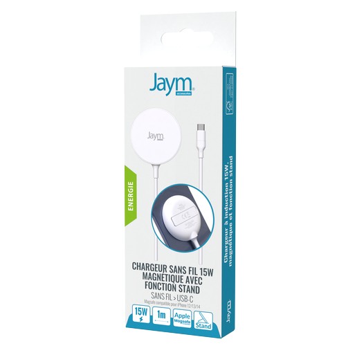 CHARGEUR PAD A INDUCTION RAPIDE QI 15W - AIMANTÉ AVEC FONCTION STAND - 7