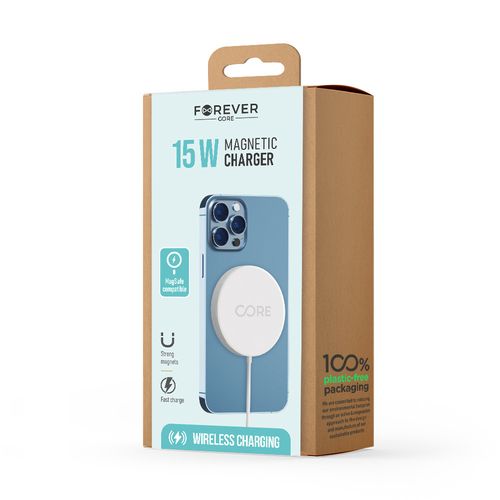 CHARGEUR SANS FIL A INDUCTION MAGSAFE 15W BLANC - FOREVER - 2