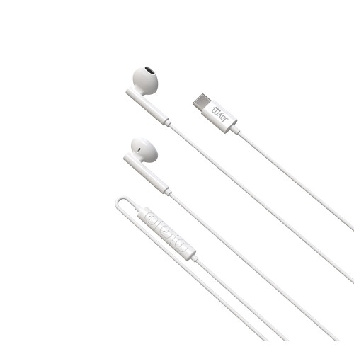 KIT PIETON ECOUTEURS CLASSIQUES TYPE-C + TELECOMMANDE + MICRO BLANC - JAYM® - 4