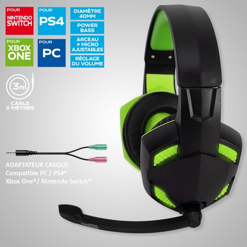 CASQUE AUDIO PRO GAMER 40MM VERT - 3