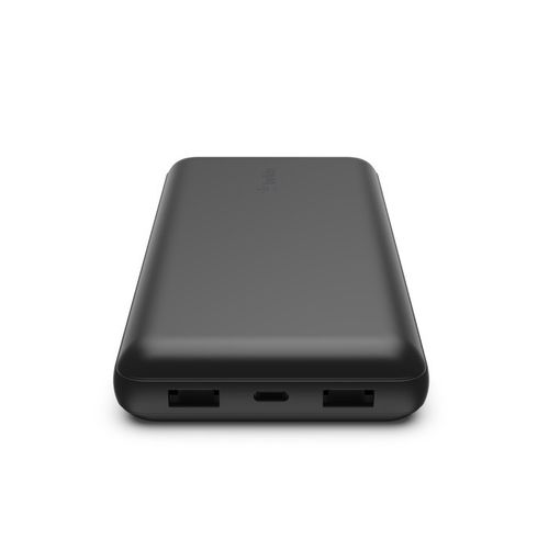 BATTERIE DE SECOURS 20 000 MAH NOIRE AVEC 3 SORTIES 1 USB-C ET 2 USB-A - 1