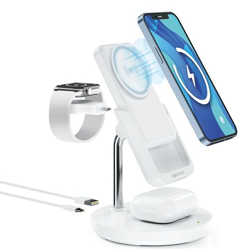 STATION DE RECHARGE INDUCTION 4-EN-1  15W : IPHONE + AIRPODS + WATCH + BATTERIE DE SECOURS - 4