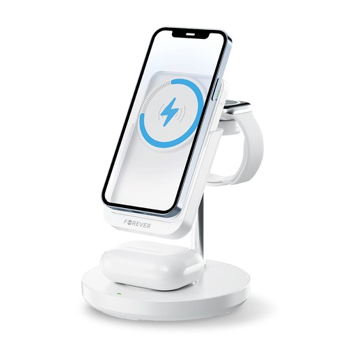STATION DE RECHARGE INDUCTION 4-EN-1 15W : IPHONE + AIRPODS + WATCH + BATTERIE DE SECOURS - 4