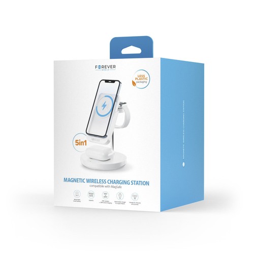 STATION DE RECHARGE INDUCTION 4-EN-1 15W : IPHONE + AIRPODS + WATCH + BATTERIE DE SECOURS - 15