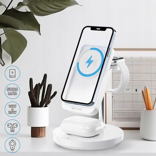 STATION DE RECHARGE INDUCTION 4-EN-1  15W : IPHONE + AIRPODS + WATCH + BATTERIE DE SECOURS - 3