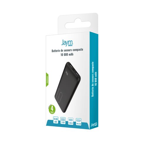 BATTERIE DE SECOURS 10.000 MAH 2 USB-A OUT + 1 USB-C IN + 1 MICRO-USB IN - 3