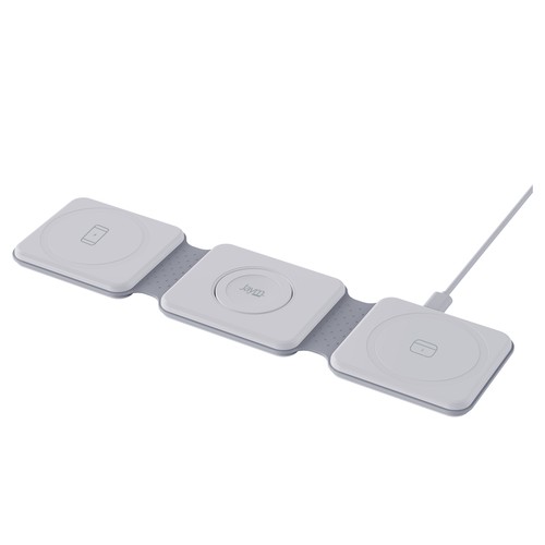 STATION DE RECHARGE PLIABLE 3-EN-1 POUR TELEPHONE + MONTRE + ECOUTEURS A INDUCTION - 3