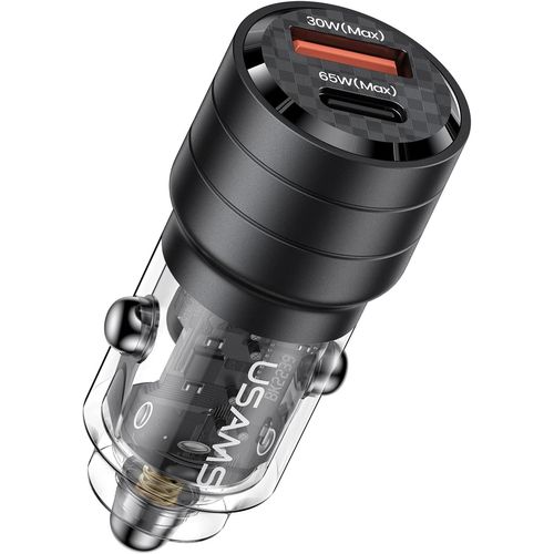 CHARGEUR VOITURE ULTRA-RAPIDE 95W : USB-C PD 65W + USB-A QC 30W - NOIR - USAMS - 1