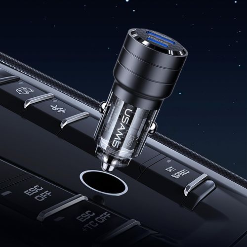 CHARGEUR VOITURE ULTRA-RAPIDE 95W : USB-C PD 65W + USB-A QC 30W - NOIR - USAMS - 7