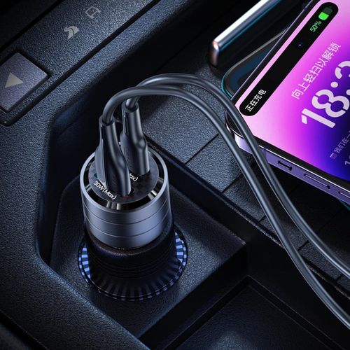 CHARGEUR VOITURE ULTRA-RAPIDE 95W : USB-C PD 65W + USB-A QC 30W - NOIR - USAMS - 8