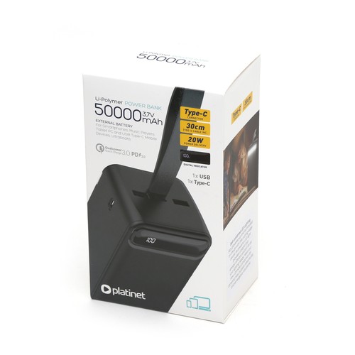 BATTERIE DE SECOURS 50 000 MAH NOIRE + TORCHE LED - 9