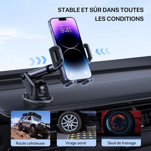 SUPPORT VOITURE UNIVERSEL AVEC BRAS TELESCOPIQUE - FIXATION GRILLE ET VENTOUSE - JAYM® - 3