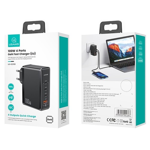 CHARGEUR SECTEUR ULTRA-RAPIDE USB-C 100W NOIR - 7