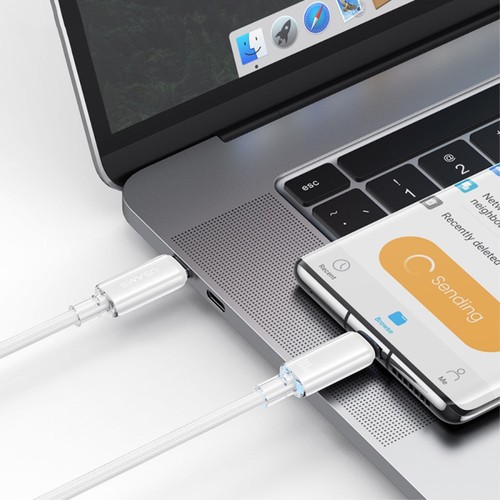 CABLE CHARGE USB-C VERS USB-C PD 3.0 (100W) - 1.2M - LED LUMINEUSE - BLANC - USAMS - 4