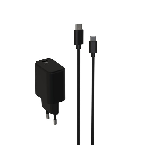 CHARGEUR SECTEUR USB-C PD 20W + CABLE USB-C VERS USB-C 1.5M - NOIRS - 4