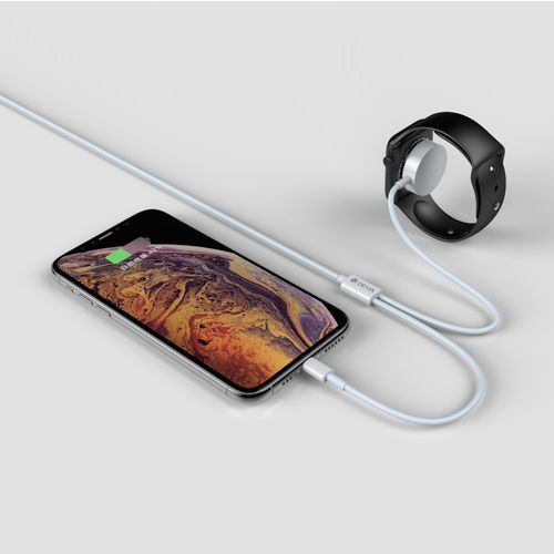 CABLE 2-EN-1 USB VERS LIGHTNING ET INDUCTION POUR APPLE WATCH - BLANC - DEVIA - 2